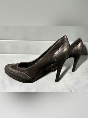 Ralph Lauren Dark Brown Leather High Heel Pumps